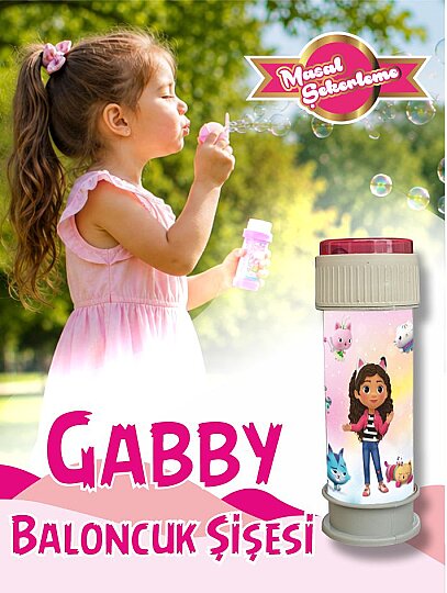 Gabby's Dollhouse Temalı Köpük Baloncuk Şişesi