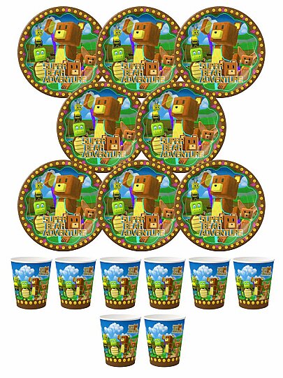 Super Bear Adventure 8 Kişilik Afişli Doğum Günü Parti Seti - 4